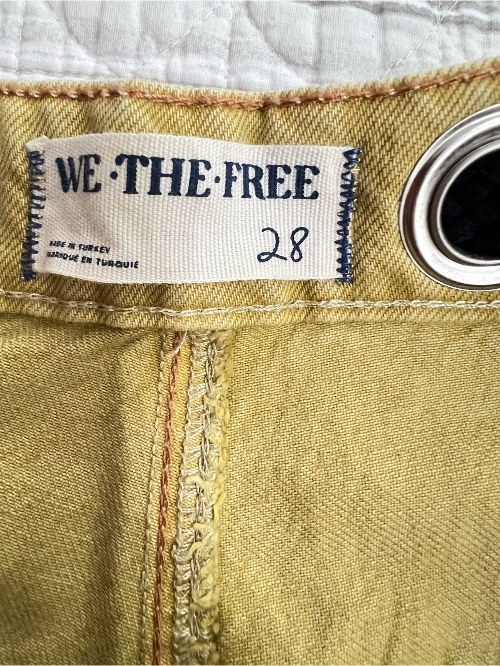 NWOT We The Free Moxie Barrel Jean Citrine Dream Splatter Paint Design Sz 24, 28 - Picture 6 of 9